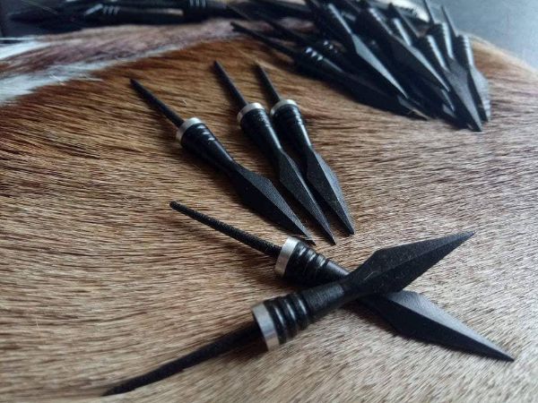 Picture of Traditional Bow Hunting Archery Broadhead Bodkin Arrow Head Ottoman Target Point Medieval  Wooden Arrow Hand-forged Iron Arrowhead