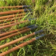 Picture of Medieval Bamboo Wooden Traditional Hunting Archery Arrow For Recurve Longbow Bow Shoot with Red Black Turkey Feather Hunger Games