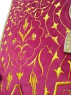 Bild von Bogenköcher, Türkischer Traditioneller Pferdeköcher für Bogenschießen, Hüftköcher, Stoff, Tirkes-Motive, Rittergürtelköcher, Mittelalter-Fantasie, Rot-Gelb