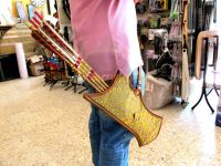 Picture of Archery Quiver Turkish Traditional Horseback Archery Hip Quiver Fabric Tirkes Motifs Knight Belt Quiver, Medieval Fantasy Red&Yellow Color