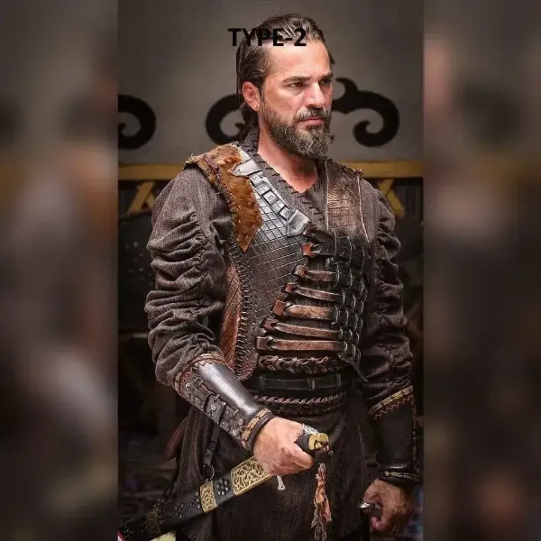 Изображение Resurrection Ertugrul Броня Костюм Османская Турецкая Броня Кафтан Рубашка Брюки Комплект ботинок Воскрешение ertugrul Косплей Костюм Броня