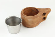 Изображение Кубок Кукса, деревянная посуда для кемпинга, бушкрафта, чаша Гукси для выживания в лесу, скандинавская деревянная чашка, подарок для него, для викингов