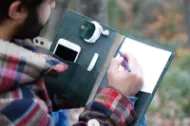 レザーポートフォリオ A5 ビジネスオーガナイザー、ジュニアリーガルメモ帳、iPad mini、Crazy Horse 本革付き の画像