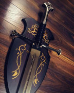 Immagine di Spada Anduril del Signore degli Anelli con rune del re Elessar Aragorn Cosplay 52 pollici