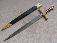 Obrazek Średniowieczny masoński miecz templariuszy nóż Cosplay