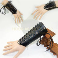Picture of Medieval Traditional Hunting Archery Leather Bracers Armor Arm Guard Warrior Lace-up Armguard for Guard Target Longbow Recurve Bow Shoot