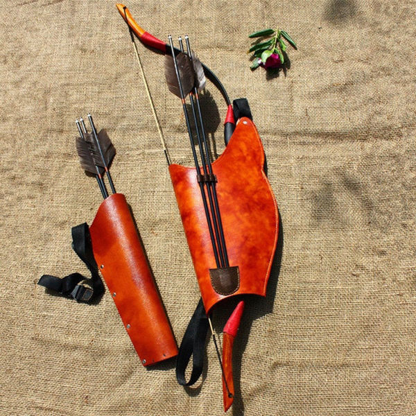 Picture of Traditional Bow Arrow Quiver Shooting Hunting Archery Leather Quiver for Arrows Holder Compound Recurve Arrow Case Bag Accessory