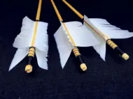 Picture of Traditional Wooden Hunting Archery Arrow For Recurve Longbow Bow Shoting with White Turkey Feathers Hunger Games Medieval Archery