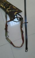 Turkish Quiver Set like Stockholm museum with Traditional Motifs Ottoman Horseback Archery Leather Hip Quiver Tirkes Knight Belt. ürün görseli