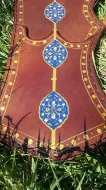 Immagine di Faretra turca con motivi tradizionali, faretra da tiro con l'arco ottomano a cavallo, faretra da fianco in pelle, con coltello in acciaio, faretra da cavaliere, medievale