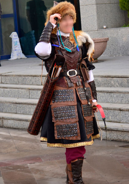 Picture of Turkish Warrior Woman Leather Armor Costume Ottoman Turkish Armor Kaftan Shirt Pants Boot set resurrection ertugrul cosplay costume armor