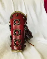 Image de Ensemble de protège-bras de tir à l'arc, brassards en cuir de chasse traditionnels médiévaux, armure complète avec gant de tir à l'arc, protège-doigts pour tir à l'arc sur cible