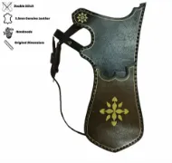 Picture of Turkish Quiver with Traditional Motifs Ottoman Horseback Archery Leather Hip Quiver Tirkes Medieval Knight Belt Quiver