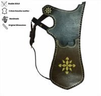 Turkish Quiver with Traditional Motifs Ottoman Horseback Archery Leather Hip Quiver Tirkes Medieval Knight Belt Quiver. ürün görseli