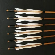 Picture of Lord Of The Rings Legolas Arrow Bamboo Wooden Arrow White Feather for Archery