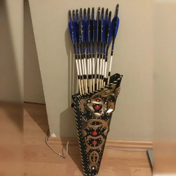 Poza cu Turcă tradițională otomană Cal Tir cu arcul Piele Tolbă de șold Tirkes Vultur Curea Curea Tolbă Cavaler Evul Mediu, Fantezie medievală