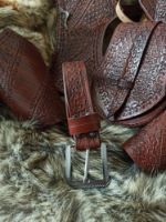 Archery Quiver Horse Bow Holster set Turkish Traditional Leather Horseback Archery Hip Quiver Belt Quiver with High Detailed Traditional Motif. ürün görseli