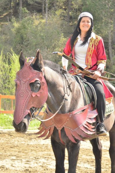 Picture of Leather Horse Collar Armor Costume Horse breastplate bridle headstall collar warrior horse tack wither strap barrel