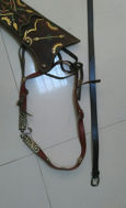 Ottoman Quiver Set like Stockholm museum other type  with Traditional Motifs Ottoman Horseback Archery Leather Hip Quiver Tirkes Knight Belt. ürün görseli