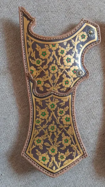 Picture of Ottoman Quiver Set like Stockholm museum other type  with Traditional Motifs Ottoman Horseback Archery Leather Hip Quiver Tirkes Knight Belt
