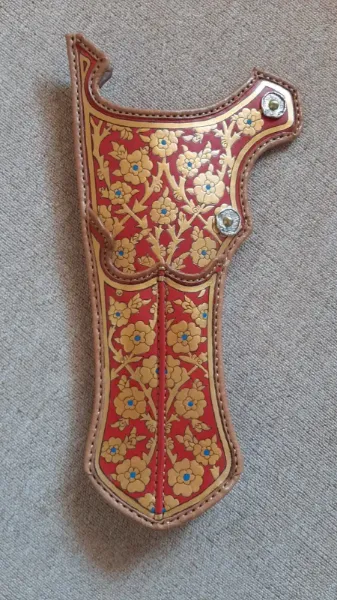 Picture of Ottoman Quiver Set like Stockholm museum Red type  with Traditional Motifs Ottoman Horseback Archery Leather Hip Quiver Tirkes Knight Belt - copy