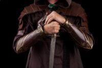 Legolas Elven Pauldrons Shoulder Armor Lord of the rings cosplay leather armor. ürün görseli
