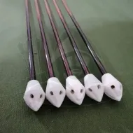 Kép Fahordós íjászat, személyre szabott nyíl hosszú íjhoz, középkori hagyományos oszmán vadászlövés zöld, természetes pulykatollal