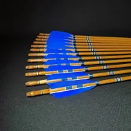 Gambar Anak Panah Jambul Berlaras Kayu Memanah Anak Panah Peribadi Untuk Busur Recurve Longbow Tembak Memburu Uthmaniyyah Tradisional Zaman Pertengahan dengan Bulu Turki Biru