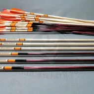 Afbeeldingen van Houten loop kuifpijlen Boogschieten Gepersonaliseerde pijl voor recurveboog Handboog Middeleeuwse traditionele Ottomaanse jachtschiet met oranje kalkoenveer
