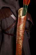 Picture of Lord Of The Rings Legolas Lothlorien Back Quiver Leather Quiver Motifs Knight Middle Ages Medieval Fantasy Archery Cosplay