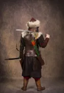 Изображение Крымскотатарский кожаный доспех, доспехи воина, наручи, пояс, кафтан, рубашка, штаны, сапоги, комплект, костюм
