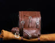 Afbeeldingen van Leren reistrekkingrugzak Bushcraft-kampeertas
