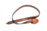 Picture of Personalized Leather Belt Horseback Archery Belt Brown For Horse Riders Medieval Belts