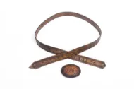 Immagine di Cintura in pelle personalizzata Cintura per tiro con l'arco a cavallo Marrone per cavalieri Cinture medievali