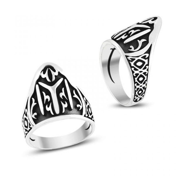 Picture of Kayi Tribe Ring Ertugrul Archery Thumbring 925 Silver Traditional Medieval Archery Thumb Finger Ring Crafting Wrist Hunting Horse