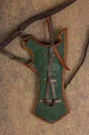 Turkish Quiver Set with Ancient Motifs Ottoman Horseback Archery Leather Hip Quiver Tirkes Knight Belt Quiver Green Colour Desing