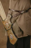 Turkish Hip Quiver Set with Ancient Motifs Swedish Royal Museum Sample Ottoman Horseback Archery Leather Quiver Tirkes Knight Belt Quiver Mustard Color