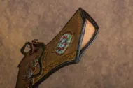 Turkish Hip Quiver Set with Ancient Motifs Swedish Royal Museum Sample Ottoman Horseback Archery Leather Quiver Tirkes Knight Belt Quiver Mustard Color