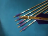 purple wooden arrows nock details