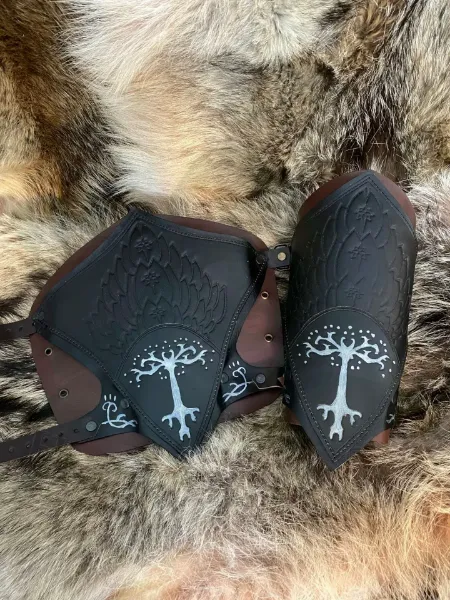 Εικόνα της Aragorn Gondor Bracers Black Lord of the rings cosplay δερμάτινα bracers vambrace Halloween κοστούμι