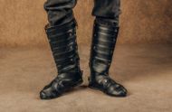 Billede af VIKING Ragnar lothbrok læderstøvler lamelsko Viking warriors sko