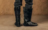 Bild på VIKING Ragnar lothbrok läderboots lamellskor Viking warriors skor