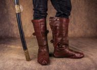 VIKING Ragnar lothbrok レザー ブーツ ラメラ シューズ バイキング戦士靴 の画像
