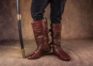 Bild på VIKING Ragnar lothbrok läderboots lamellskor Viking warriors skor