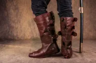 Bild på VIKING Ragnar lothbrok läderboots lamellskor Viking warriors skor