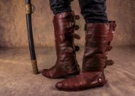 Εικόνα της VIKING Ragnar lothbrok δερμάτινες μπότες lamellar παπούτσια Viking warriors