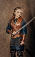 Picture of Lagertha shield maiden costume leather Vest Armor with Chainmail and Shirt Under Bracers  Pants Boots Cosplay Halloween Costume