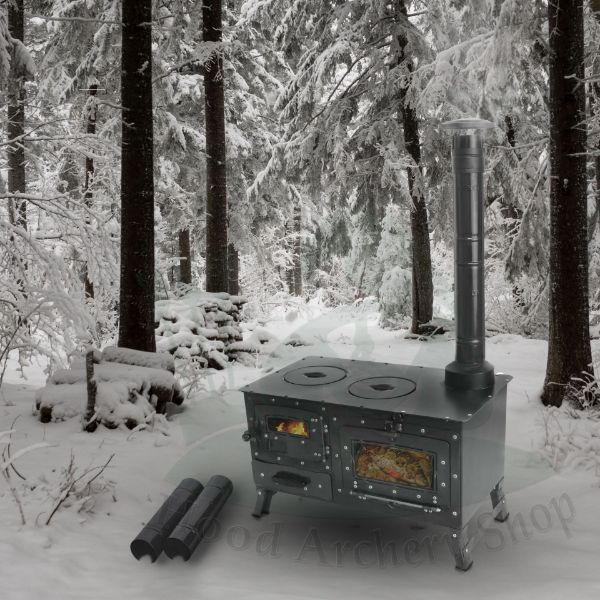 Imagen de Camping Stove, Tent Wood Stove,hunting lodge Burning stove, cooking plow with Oven cooking partition