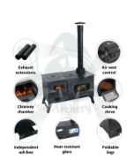 Bilde av Camping Stove, Tent Wood Stove,hunting lodge Burning stove, cooking plow with Oven cooking partition