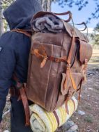 Picture of Hiking Backpack Camping Bushcraft Backpacking Waterproof Leather Backpack - Design 4